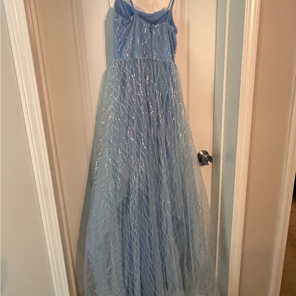 Windsor Light Blue Gown with Sparkling Overlay - Picture 2 of 2